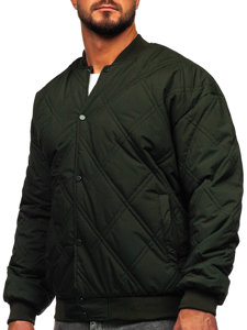 Χακί ανδρικό καπιτονέ μπουφάν baseball bomber Bolf 84M3020