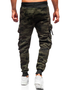 Χακί επενδεδυμένα παντελόνια ανδρικά joggers cargo φόρμας Bolf HSS353