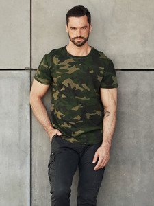 Χακι t-shirt ανδρικο με στρατιωτικο μοτιβο Bolf S807