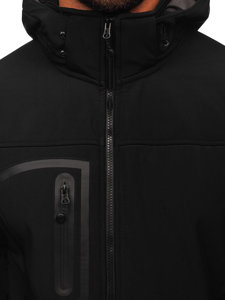 Kurtka męska softshell czarna Denley T019